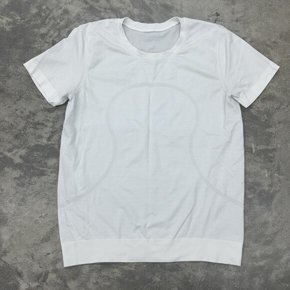 Lululemon Logo Short Sleeve Swiftly Tech T Shirt White Womens S/M Athletic Yoga - Picture 2 of 7